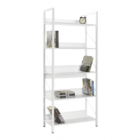 Libreria in Legno KTP750 Scaffale Design Moderno 5 Ripiani per Ufficio 73x176x35