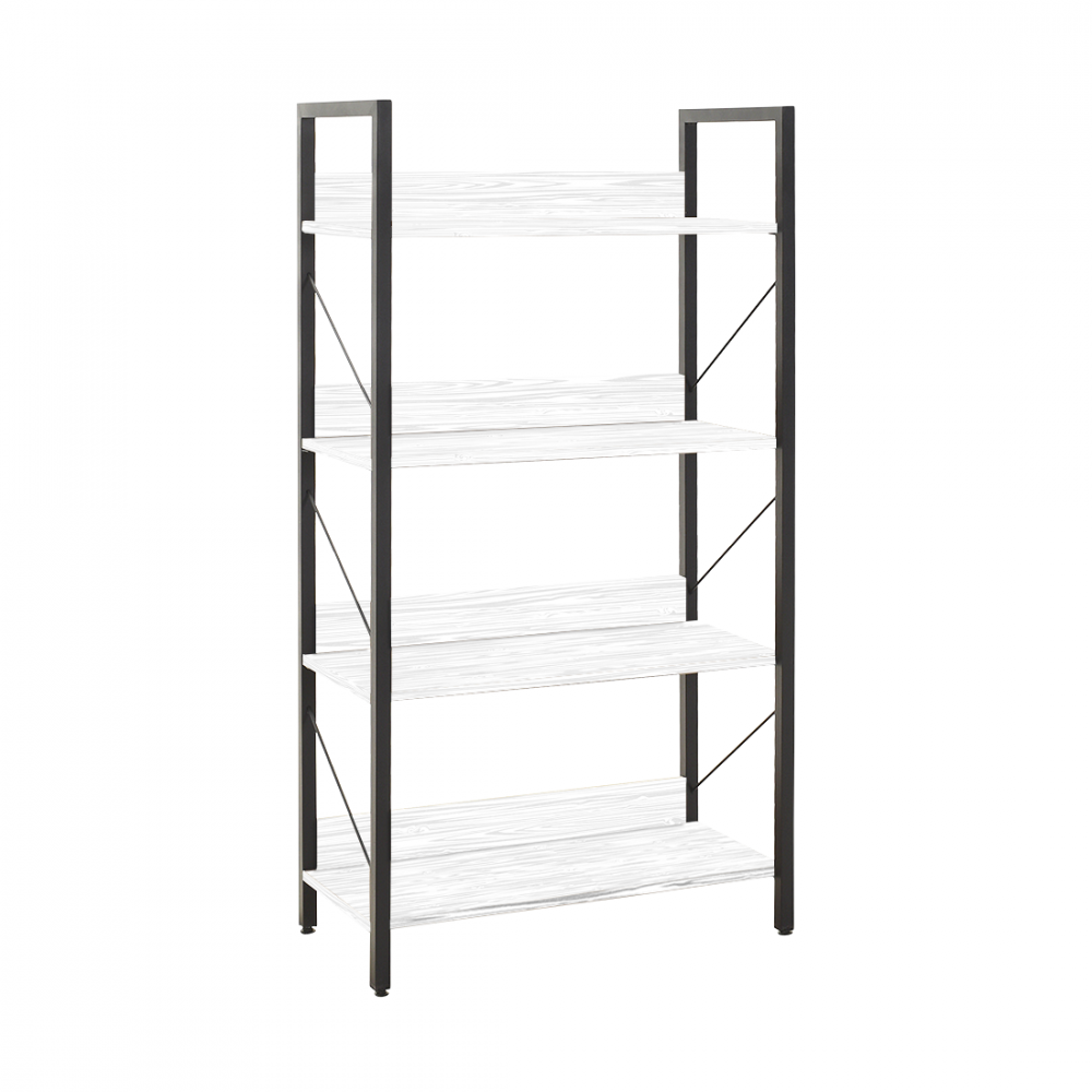 Libreria in Legno KTP740 Scaffale Design Moderno 4 Ripiani per Ufficio 139x73x35