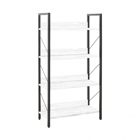 Libreria in Legno KTP740 Scaffale Design Moderno 4 Ripiani per Ufficio 139x73x35