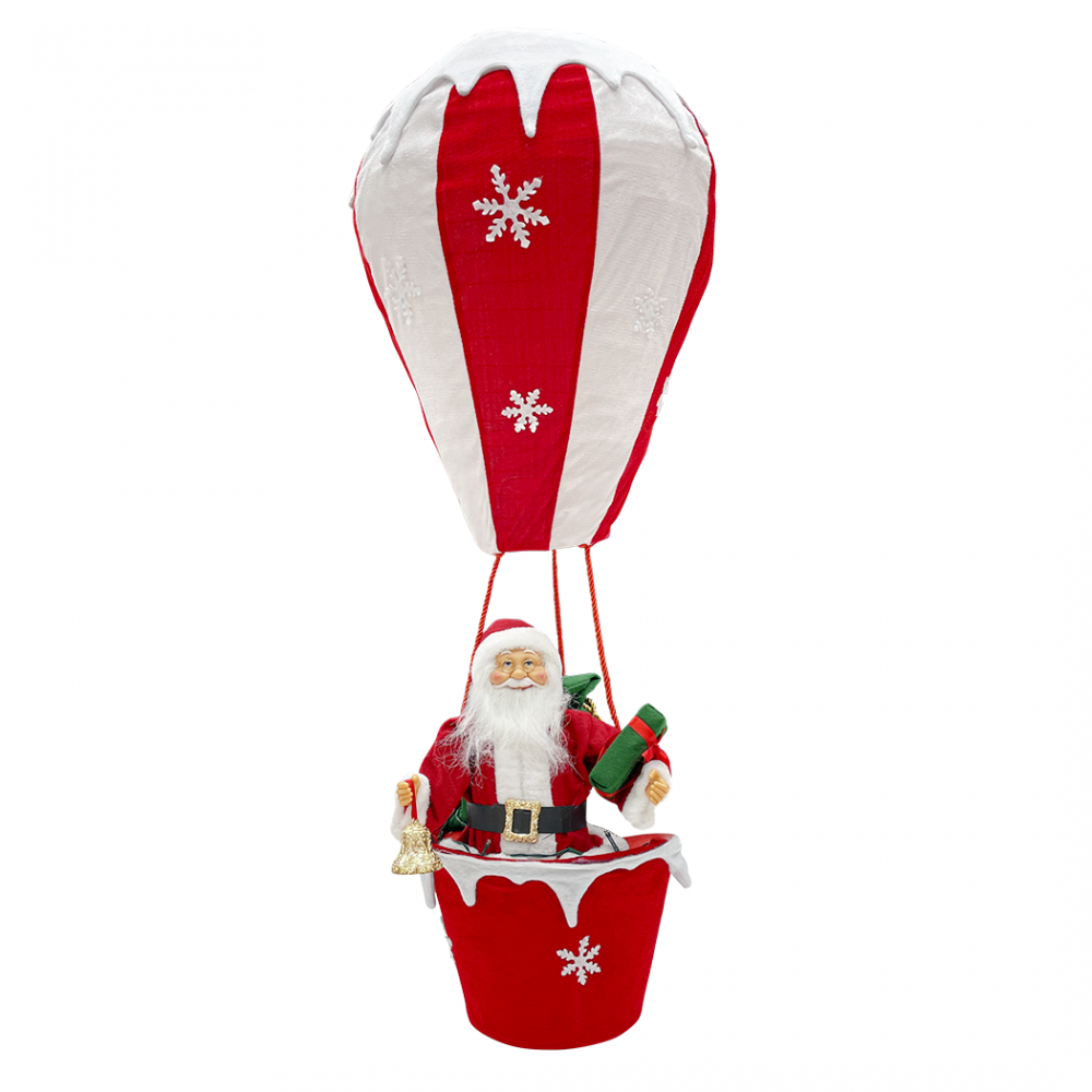 Mongolfiera Babbo Natale 392050 Decorazioni Natalizie 110H cm con Luci e Suoni