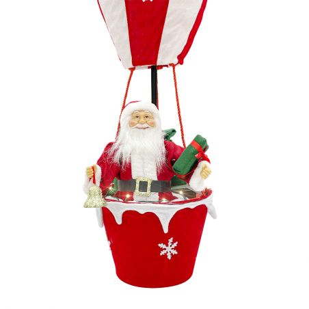 Mongolfiera Babbo Natale 392050 Decorazioni Natalizie 110H cm con Luci e Suoni