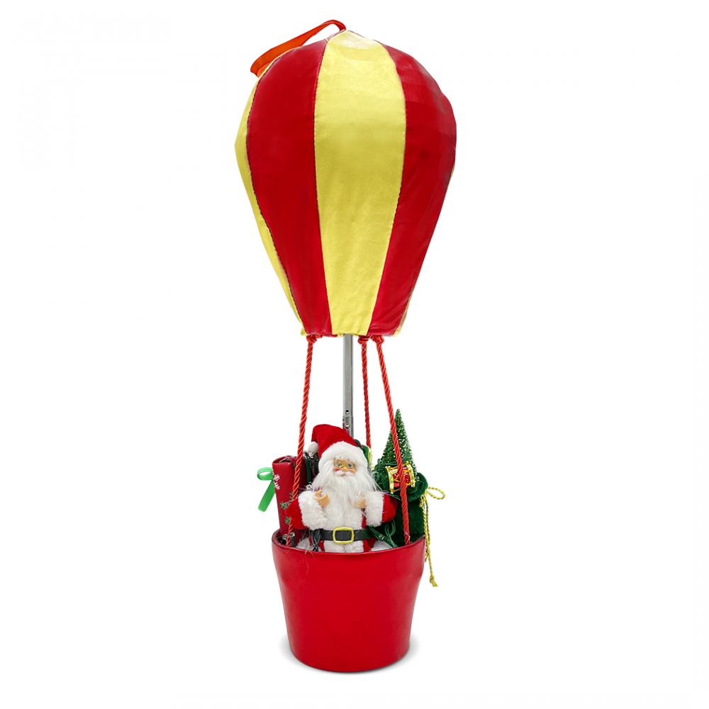 Mongolfiera Babbo Natale 392020 Decorazioni Natalizie 60H cm con Luci e Suoni