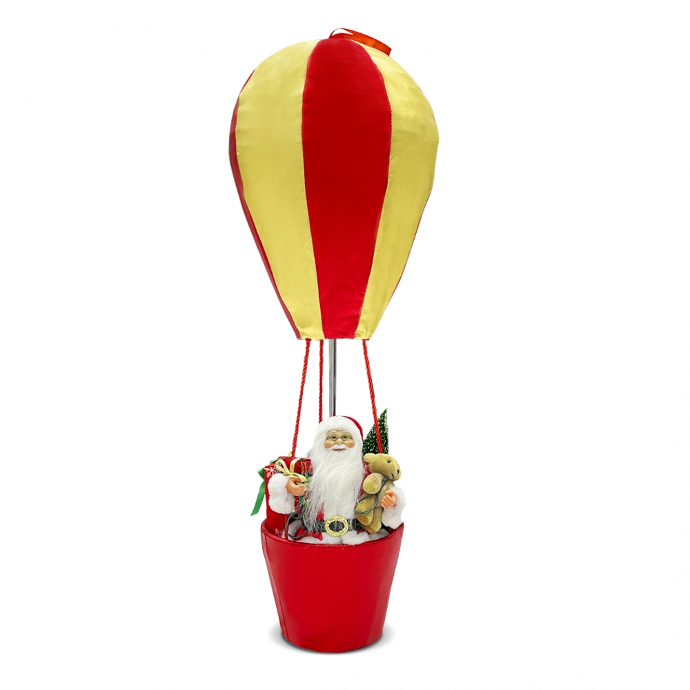 Image of Mongolfiera Babbo Natale 392021 Decorazioni Natalizie 80H cm con Luci e Suoni