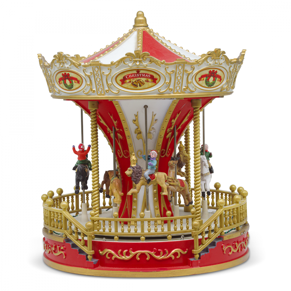 Carousel Giostra di Natale 367001 Addobbi Natalizi con Luci Suoni e Movimento