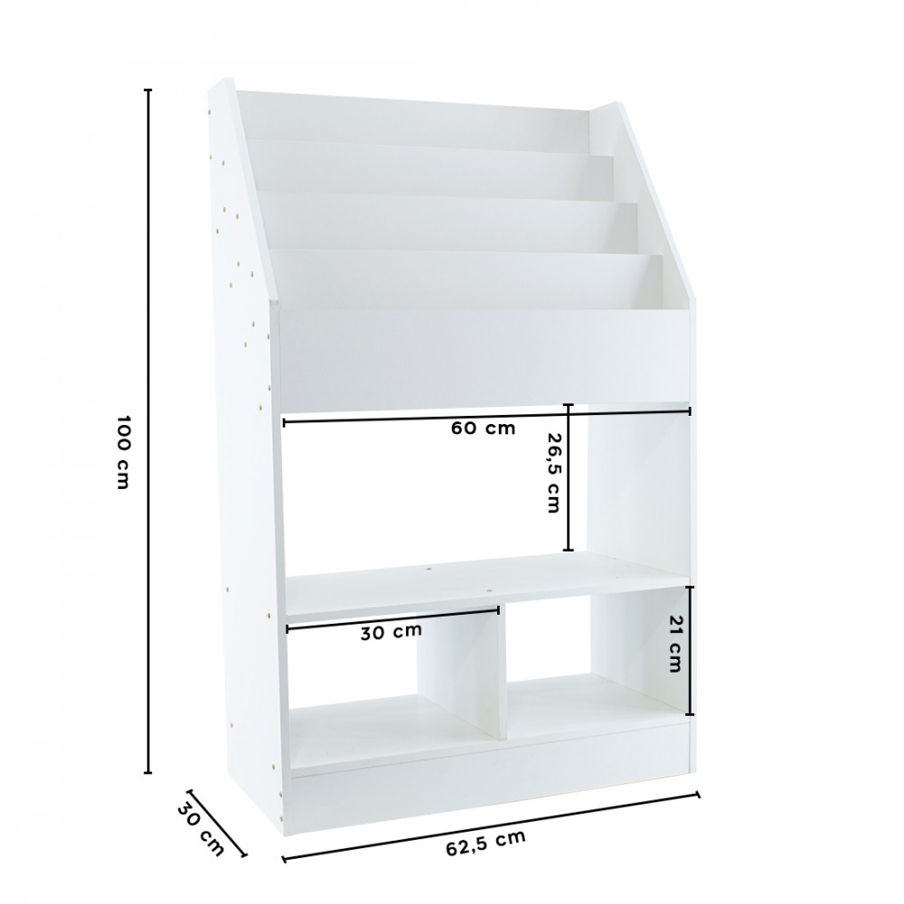 Libreria Montessori per Bambini Bianca Scaffale...