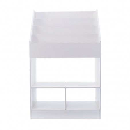 Libreria Montessori per Bambini Bianca Scaffale Ripiani Multiuso Portagiocattoli