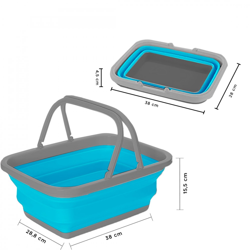 Bacinella Pieghevole Multiuso con Manici 605805...