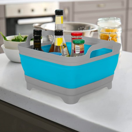 Vaschetta Bacinella Multiuso Pieghevole 605806 in Silicone con Tappo di Scarico