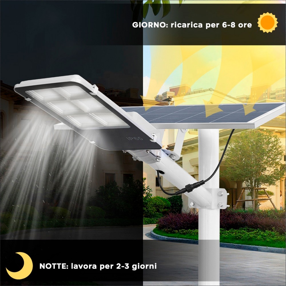 Lampione Stradale con Pannello Solare 300W...
