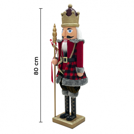 Soldato Schiaccianoci 392077 Rosso Scozzese 80H cm Addobbi Decorazioni Natalizie