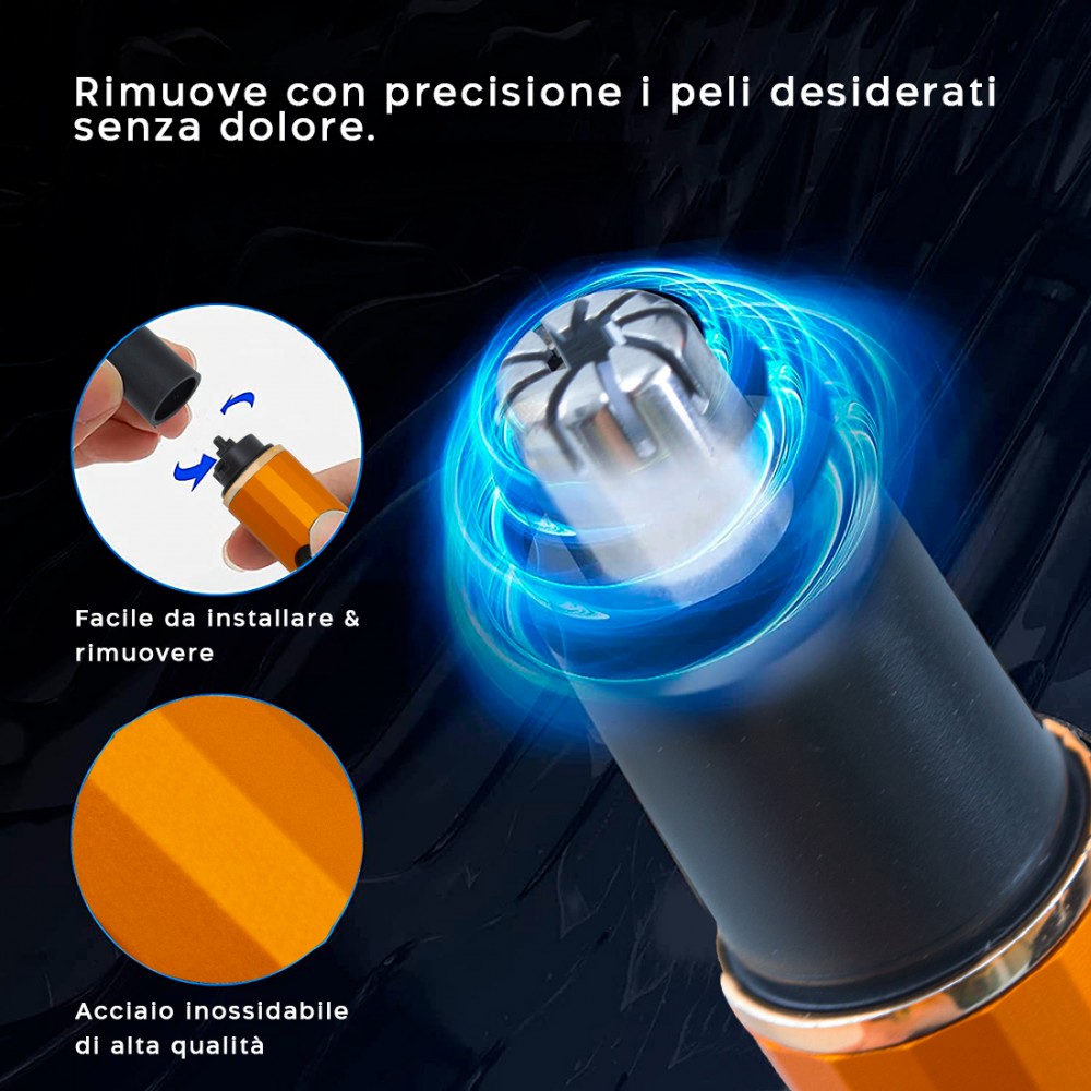 Mini Rasoio Rifinitore per i Peli del Naso e...