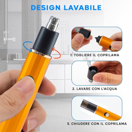 Mini Rasoio Rifinitore per i Peli del Naso e Orecchie 781814 Portatile da Uomo