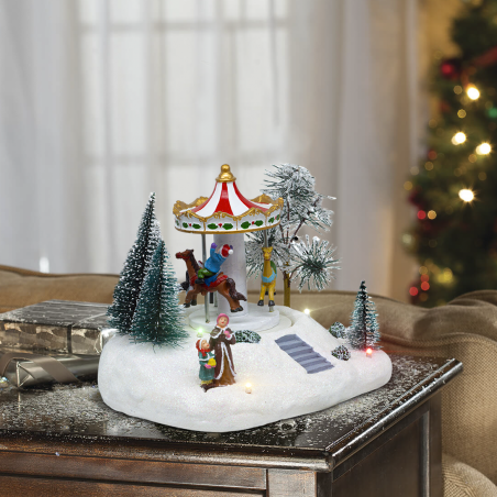 Giostrina Carousel 19x14x15cm 361068 Addobbo con Luci Musica e Movimento