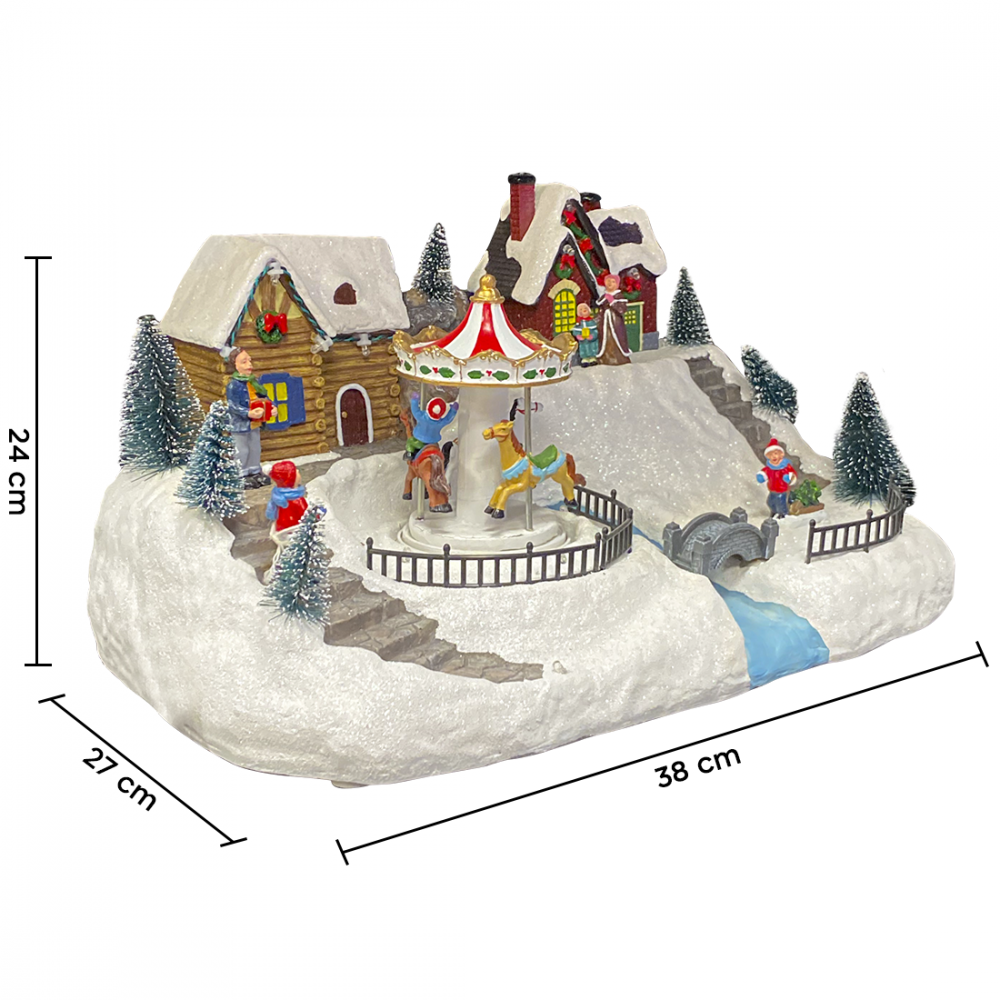 Villaggio Carousel Natalizio 38x27x24 cm 361062...