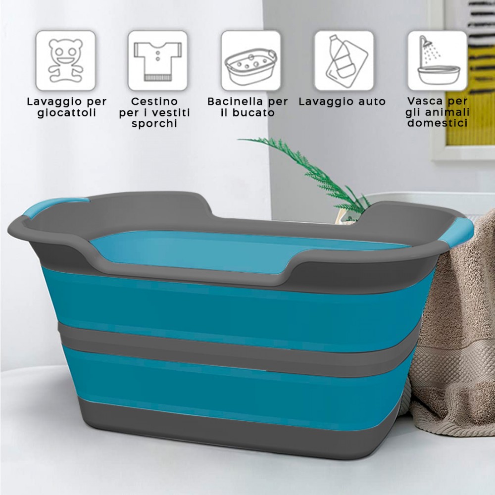 Cesta per Bucato con Manici 605812 Richiudibile...