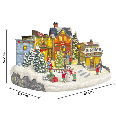 Villaggio Natalizio 361046 Natale con Luci Suoni e Movimento 41x30x22 cm