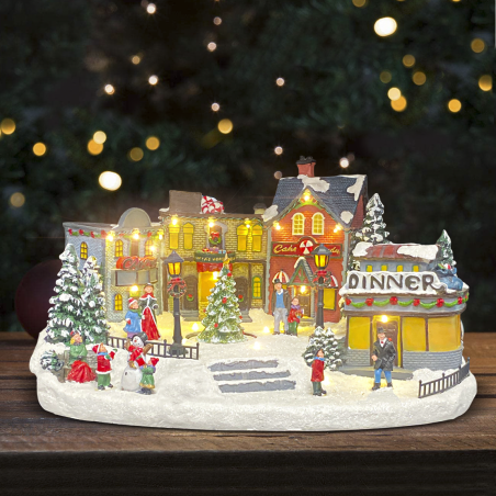 Villaggio Natalizio 361046 Natale con Luci Suoni e Movimento 41x30x22 cm