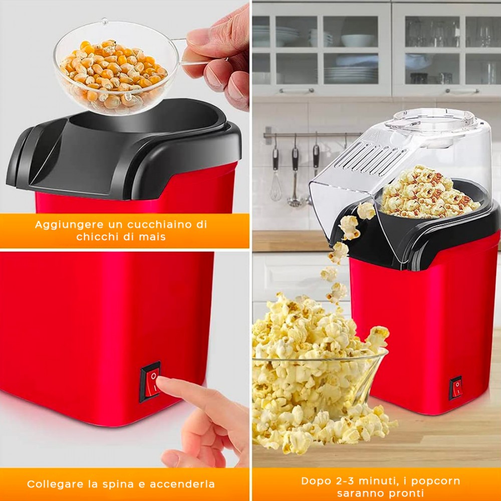 Mini Macchina per Popcorn Elettrica ad Aria...