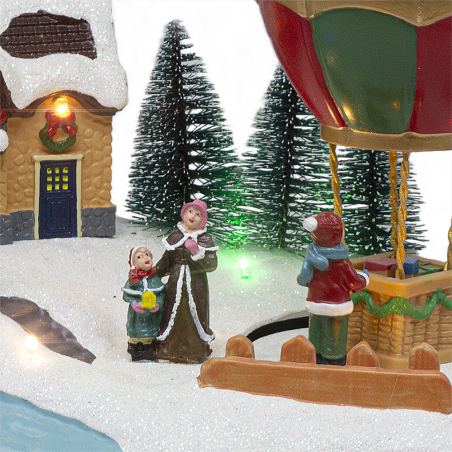 Villaggio Natalizio 28x18x18cm 361060 Addobbo con Luci Suoni e Movimento