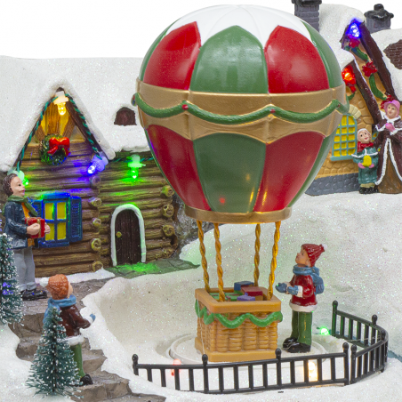 Villaggio Natalizio 34x23x22 cm 361063 Addobbo con Luci Musica e Movimento