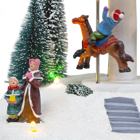 Giostrina Carousel 19x14x15cm 361068 Addobbo con Luci Musica e Movimento