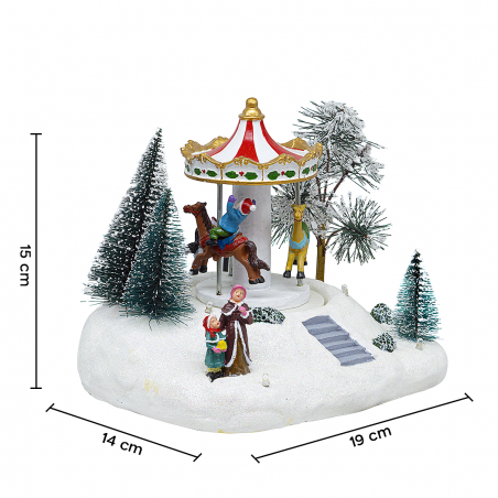 Giostrina Carousel 19x14x15cm 361068 Addobbo con Luci Musica e Movimento