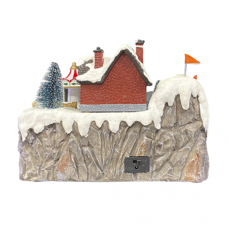 Villaggio Natalizio 24x15x18cm 361075 Addobbo con Luci Musica e Movimento