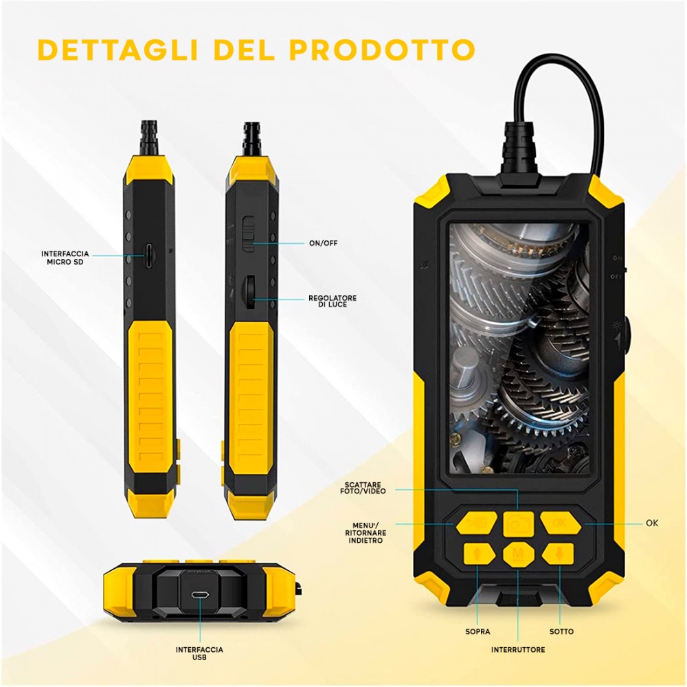 Endoscopio Industriale 317231 Sonda Fotocamera...