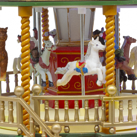Carousel Giostra Natalizia 367002 Natale con Luci Suoni e Movimento 23x23x24 cm