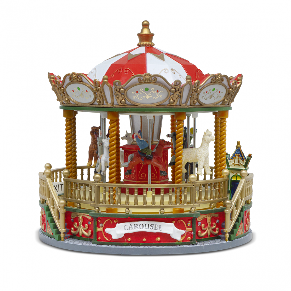 Carousel Giostra Natalizia 367002 Natale con Luci Suoni e Movimento 23x23x24 cm