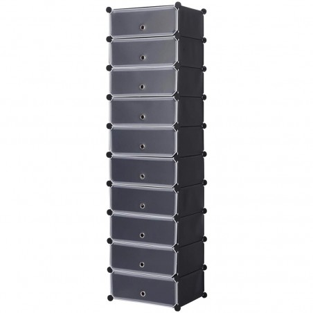 Scaffale Modulare Porta Scarpe 10 Scomparti Organizzatore Salvaspazio in PVC