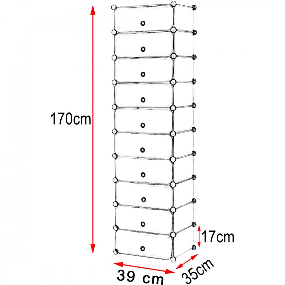 Scaffale Modulare Porta Scarpe 10 Scomparti...