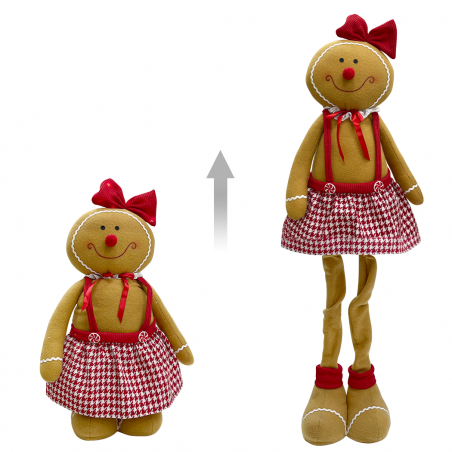 Pan di Zenzero Femmina Decorazione 100cm 301101 Ornamento di Natale con Luci