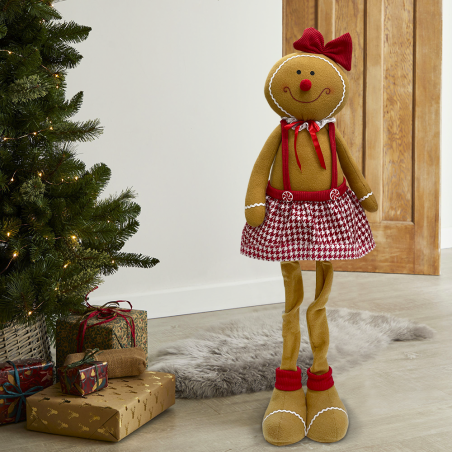 Pan di Zenzero Femmina Decorazione 80cm 301102 Ornamento di Natale con Luci