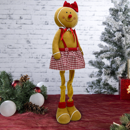 Pan di Zenzero Femmina Decorazione 60 cm 301103 Ornamento di Natale con Luci