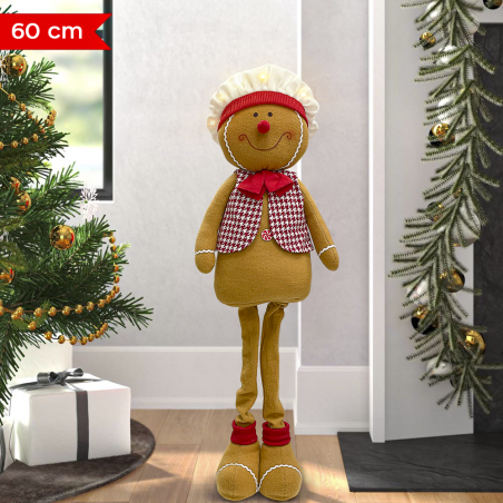 Pan di Zenzero Maschio Decorazione 60 cm 301103 Ornamento di Natale con Luci