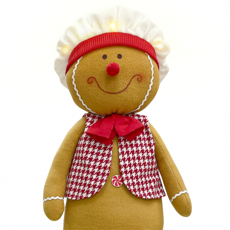 Pan di Zenzero Maschio Decorazione 60 cm 301103 Ornamento di Natale con Luci