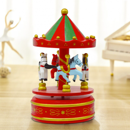 Giostrina Natalizia Carillon Legno 433049 Ornamento con Musica Movimento a Corda