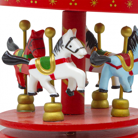 Giostrina Natalizia Carillon Legno 433049 Ornamento con Musica Movimento a Corda