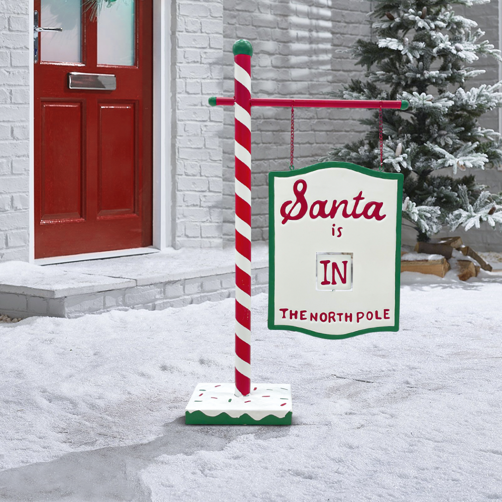 Cartello Babbo Rosso 45x15x77cm 436003 Addobbi...