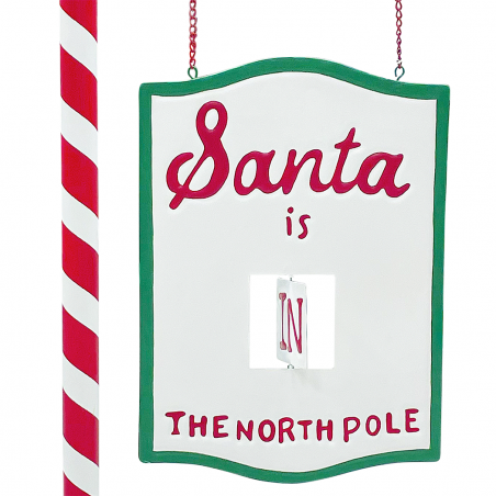 Cartello Babbo Rosso 45x15x77cm 436003 Addobbi Decorazione Natalizia Santa Claus