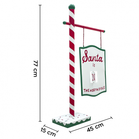 Cartello Babbo Rosso 45x15x77cm 436003 Addobbi Decorazione Natalizia Santa Claus