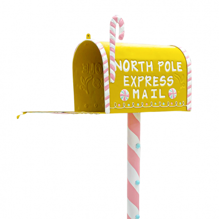 Cassetta Posta di Babbo Natale 106H cm Candy Oro 436001 Decorazione Natalizia