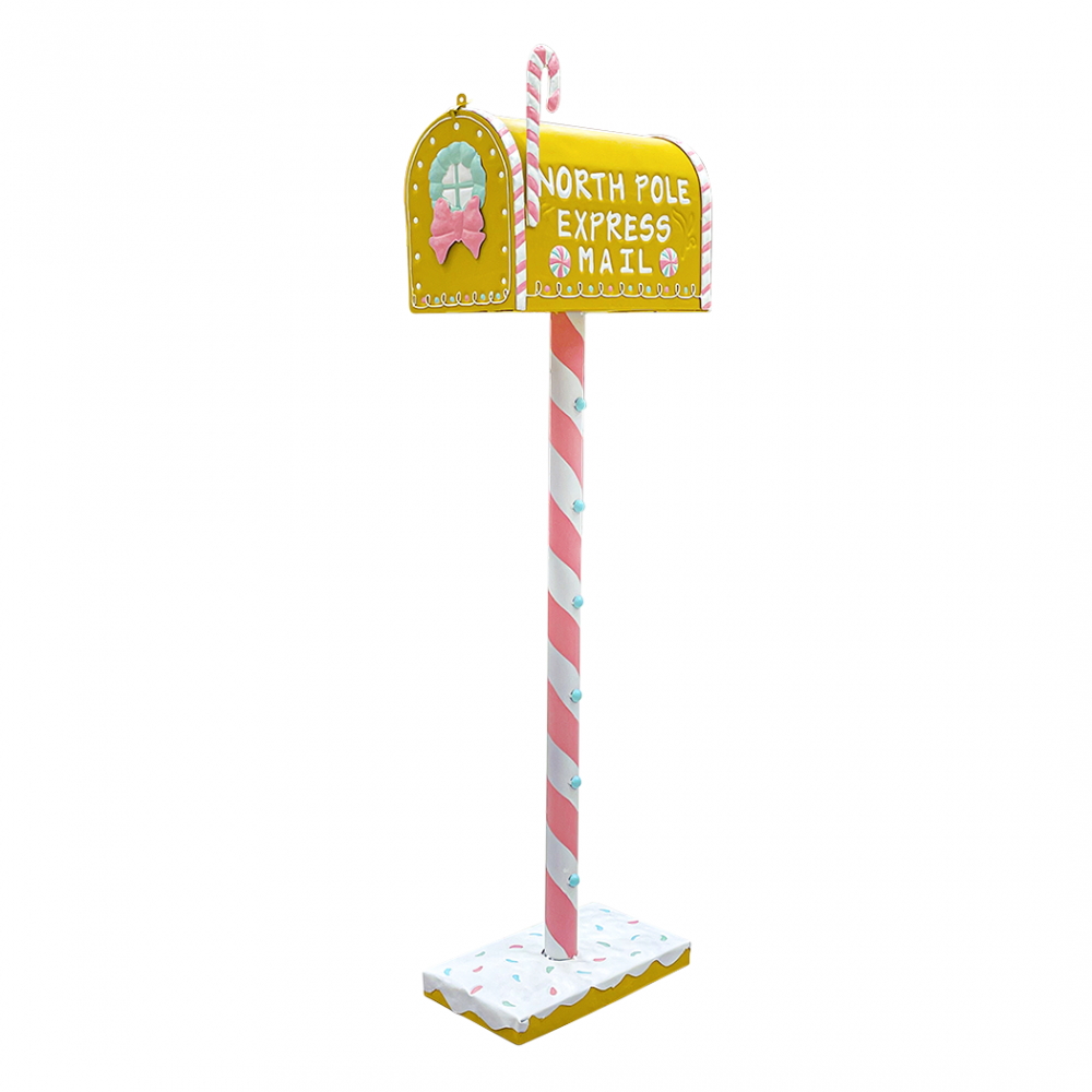 Cassetta Posta di Babbo Natale 106H cm Candy Oro 436001 Decorazione Natalizia