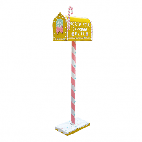 Cassetta Posta di Babbo Natale 106H cm Candy Oro 436001 Decorazione Natalizia