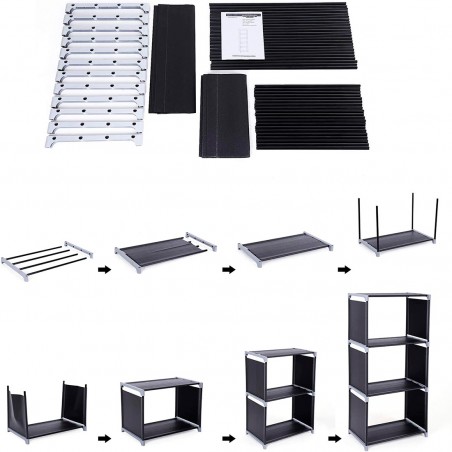 Libreria 5 Ripiani Scaffale Componibile Organizzatore per Soggiorno 50x30x180 cm