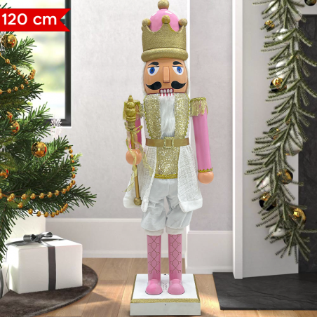 Soldato Schiaccianoci 392069 Soldatino Rosa 120Hcm con Suoni e Movimento