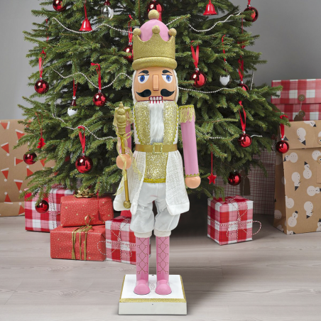 Soldato Schiaccianoci 392069 Soldatino Rosa 120Hcm con Suoni e Movimento