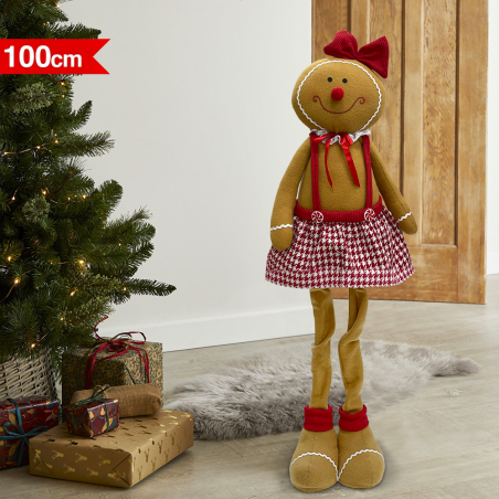 Pan di Zenzero Femmina Decorazione 100cm 301101 Ornamento di Natale con Luci