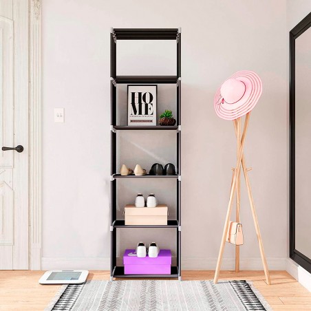 Libreria 5 Ripiani Scaffale Componibile Organizzatore per Soggiorno 50x30x180 cm